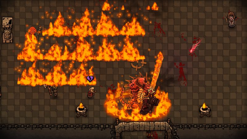 The Cinder Demon fights inside their ring of fire.