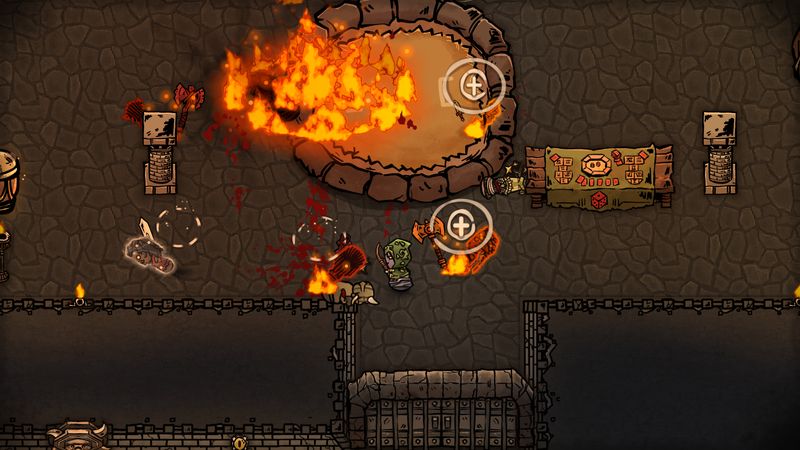 A Fireball bursts over the fighting pit in the great hall.