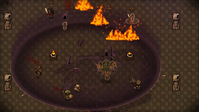 The Sunken Horror spreads their dread aura across the hall as adventurers close in.