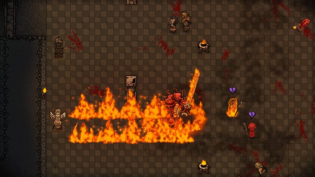 The Cinder Demon leaves a burning path through their throne hall.