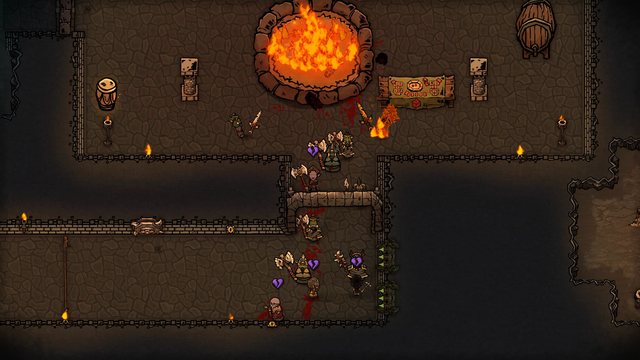 A Fireball fills the fighting pit as routed adventurers break and flee through the hall.