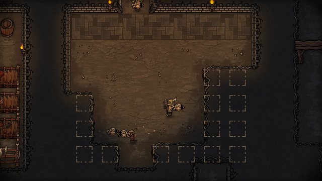 The player marks the rock to mine and the minions dig out a new room.