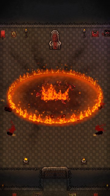 The Cinder Demon's death blast fills their throne room with a ring of fire.