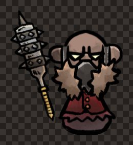adventurer dwarf male barbarian club front