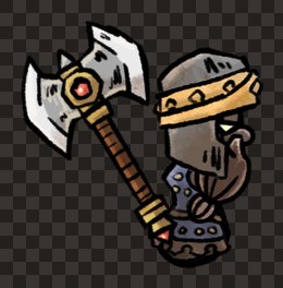 adventurer dwarf male fighter axe brigandine attack side