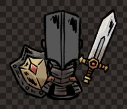 adventurer human male fighter sword shield back