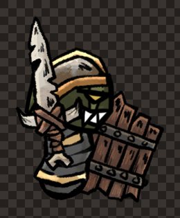 minion goblin male sword shield plate attack side
