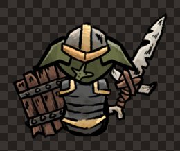 minion goblin male sword shield plate back