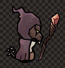 minion kobold male pyromancer staff robe side