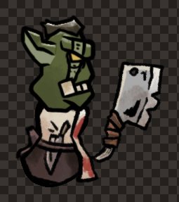 minion orc female cleaver apron side